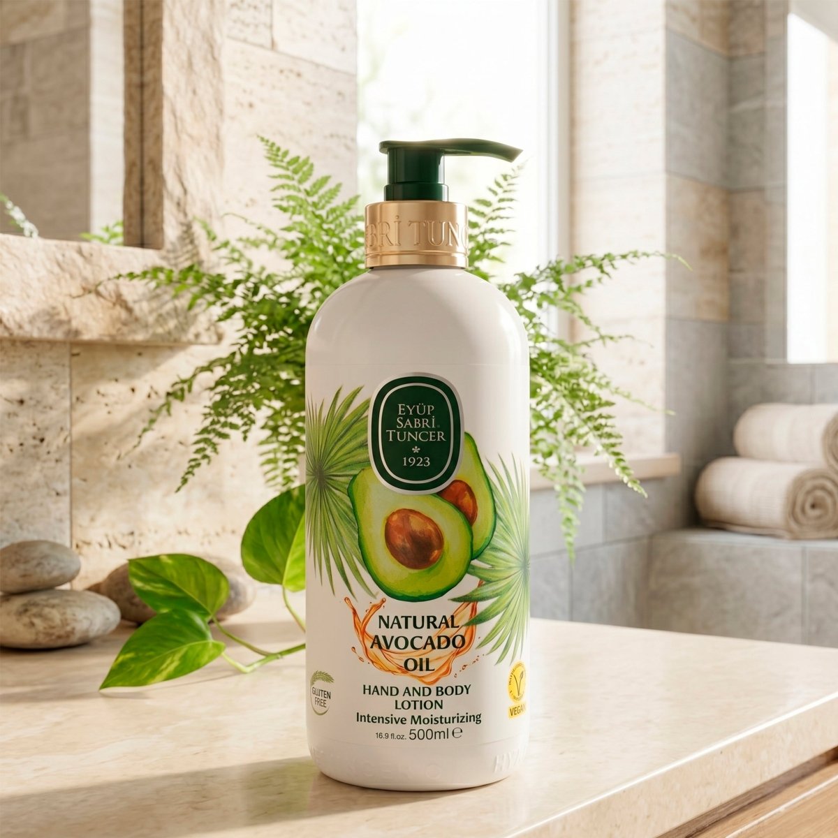 Loción corporal con aceite de palta – Suavidad y elasticidad - Piel normal a seca - 500 ml – Loción corporal natural Eyüp Sabri Tuncer – Grupo DoL