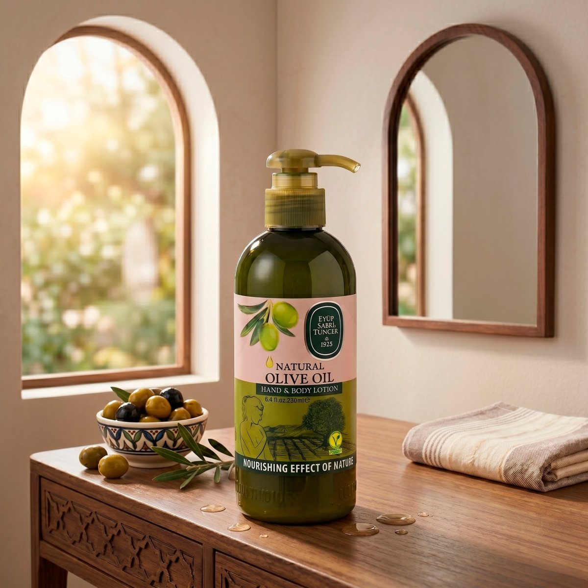 Loción corporal hidratante con aceite de oliva - 250 ml – Loción corporal natural Eyüp Sabri Tuncer – Grupo DoL