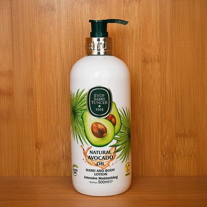 Loción corporal con aceite de palta – Suavidad y elasticidad - Piel normal a seca - 500 ml – Loción corporal natural Eyüp Sabri Tuncer – Grupo DoL