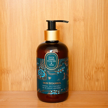 Loción corporal perfumada con esencia de Oud de Estambul – 250 ml – Loción corporal natural Eyüp Sabri Tuncer – Grupo DoL